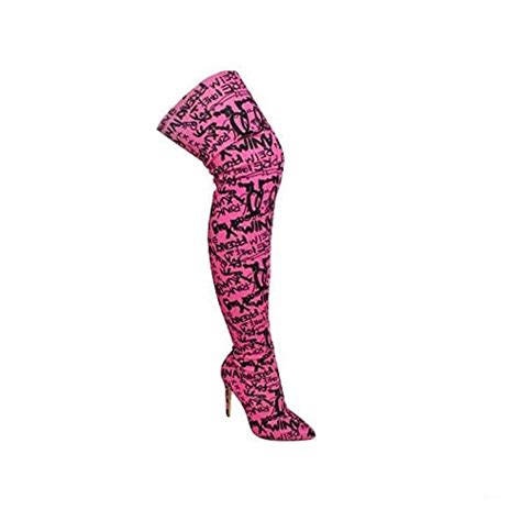 replica graffiti thigh high red bottom boots|Amazon.com: Graffiti Thigh High Boots.